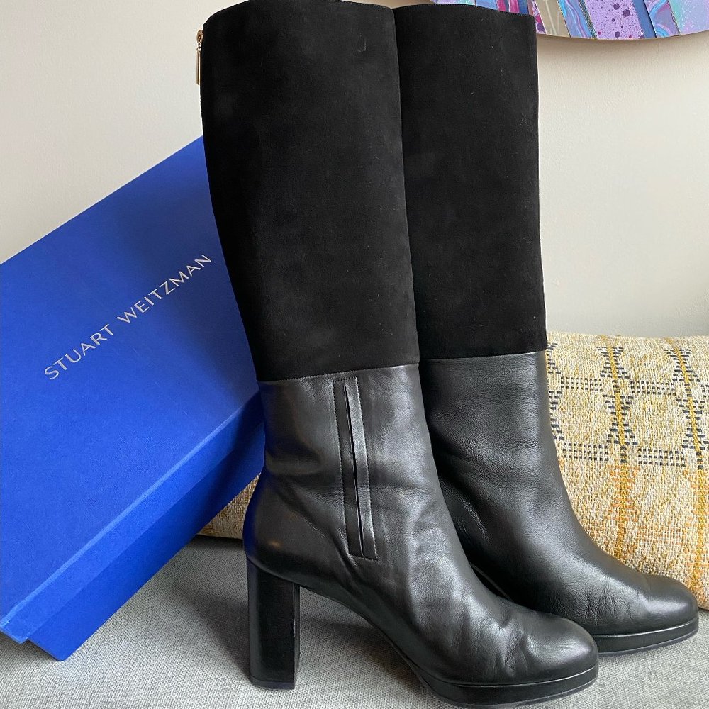 Size 11 MARCELLA leather & suede boots by Stuart Weitzman